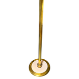 Italian Frosted Glass Floor Lamp with Brass Base