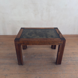 Vintage Oak Geometric Side Table