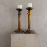 Pair of Large Brass Candle Holders