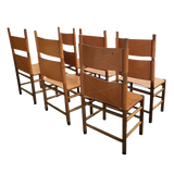 Set of 6 Vintage Kentucky Dining Chairs by Carlo Scarpa for Bernini