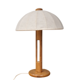 Vintage Italian Wood Base Umbrella Table Lamp