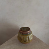 Ribbed Earthenware Lidded Vessel