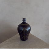 Studio Pottery Bottle Vase with Ochre Brushwork
