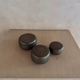 Brass Lidded Cannister Trio