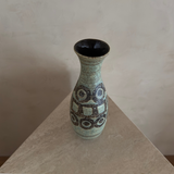 Speckled Graphic Motif Studio Pottery Vase