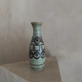 Speckled Graphic Motif Studio Pottery Vase