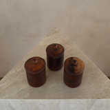 Trio of Wooden Cannisters