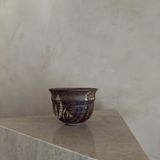 Abstract Earth-Toned Studio Pottery Planter
