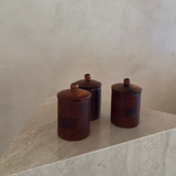 Trio of Wooden Cannisters
