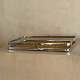 Brass Trim Woven Tray