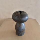 Charcoal Organic Form Ceramic Vase