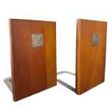 Pair of Walnut Crest Bookends