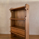 Sculptural Wood Bookcase with Geometric Details