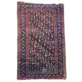 Vintage Rust and Indigo Persian Malayer Rug