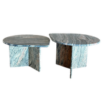 Vintage Pair of Pink and Charcoal Stone Coffee Tables