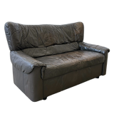 High Back Espresso Leather Sofa