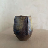Incised Earth Glaze Ceramic Vessel