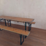 Pine and Iron Collapsible Garden Bench