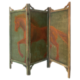 Hand-Painted Equestrian Screen
