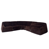 5 Piece Chocolate Corduroy Modular Sectional
