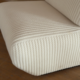 Pair of Postmodern Textured Cream Rope Knit Lounge Chairs