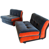 Pair of B&B Italia Two Tone Amanta Lounges