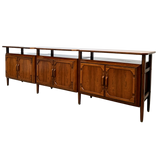 Long Hand Carved Walnut Sideboard