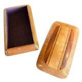 Striped Mixed Wood Inlay Trinket Box