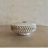 Sculptural Ivory & Earth Textured Ceramic Vessel