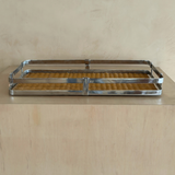 Brass Trim Woven Tray