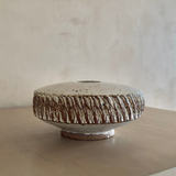 Sculptural Ivory & Earth Textured Ceramic Vessel