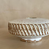 Sculptural Ivory & Earth Textured Ceramic Vessel