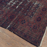 Antique Faded Rust Brown Afghan Rug