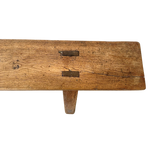 Rustic French Pine Bench with Trestle Base