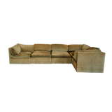5 Piece Milo Baughman Sectional in Deep Ochre Velvet