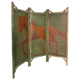 Hand-Painted Equestrian Screen