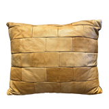 Vintage Butter Leather Patchwork Pillow