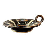 Black and White Striped Ceramic Candle Holder