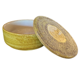 Golden Ochre Ceramic Lidded Jar