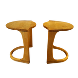 Pair of Curved Maple Side Tables