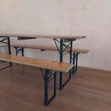 Pine and Iron Collapsible Garden Bench