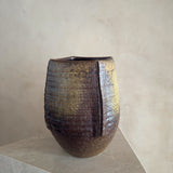 Incised Earth Glaze Ceramic Vessel