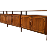 Long Hand Carved Walnut Sideboard