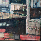Vintage Abstract Architectural Painting