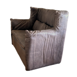 Vintage Chocolate Leather High Back De Sede Loveseat