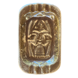 Brown Glazed Ceramic Ashtray with Sculpted Relief