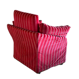 Italian Red Striped Velvet Accent Chair