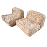Pair of Textured Tufted Lounge Chairs, 1970s