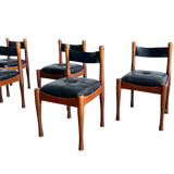 Set of 6 Mid Century Walnut Dining Chairs by Silvio Coppola for Bernini, 1960s