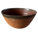 Studio Pottery Bowl in Terracotta and Green Glaze